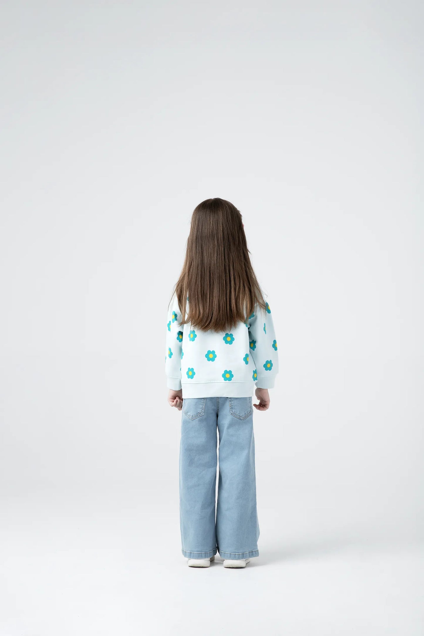Girls Daisy Puff Sweatshirt