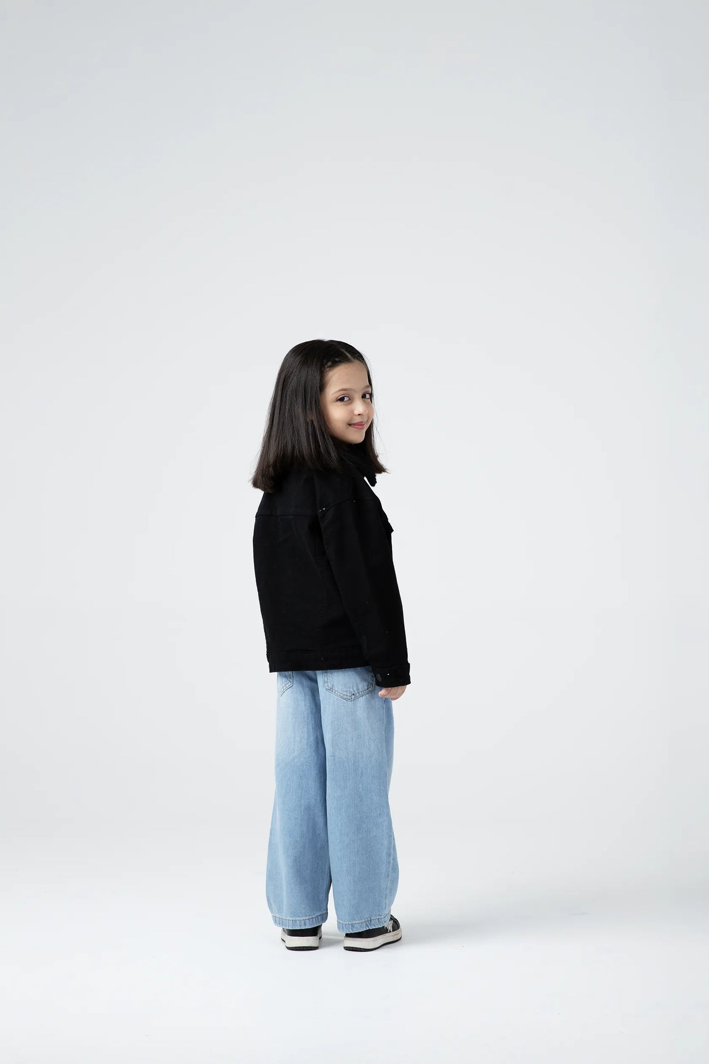 Girls Core Black Twill Jacket