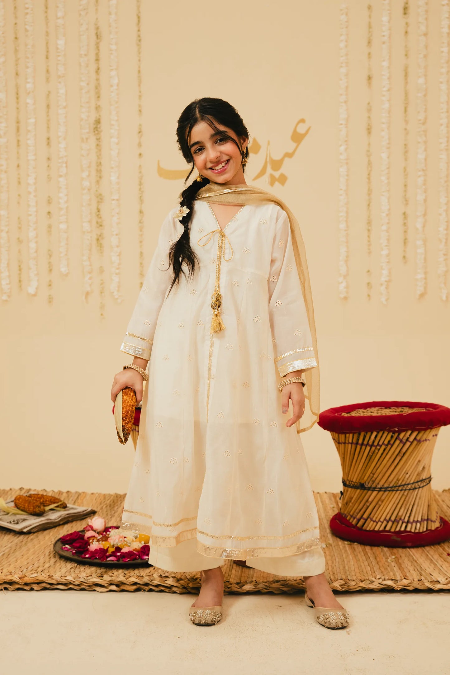 Festive Chikankari Three-Piece Suit