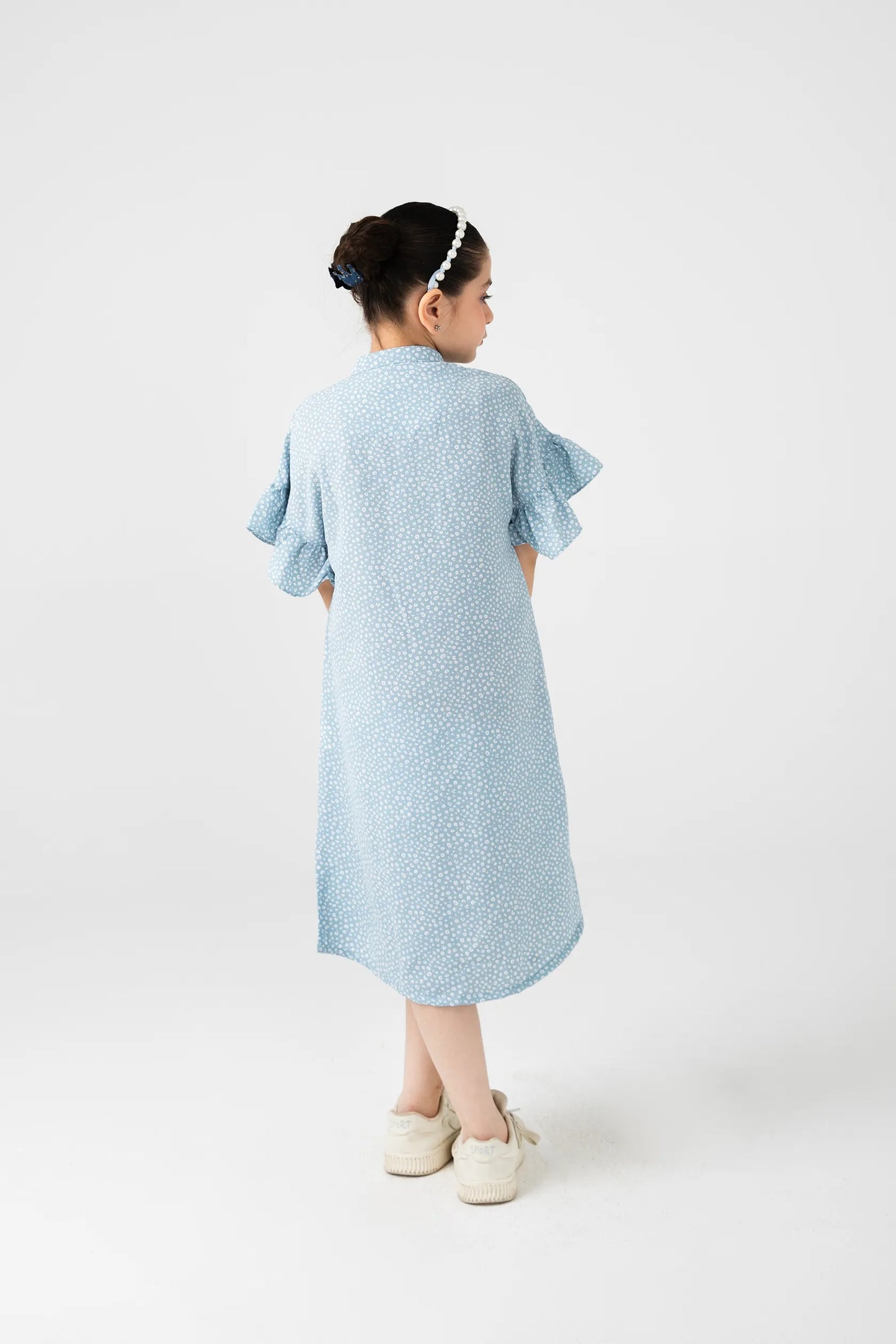Sky Cotton Linen Long Dress