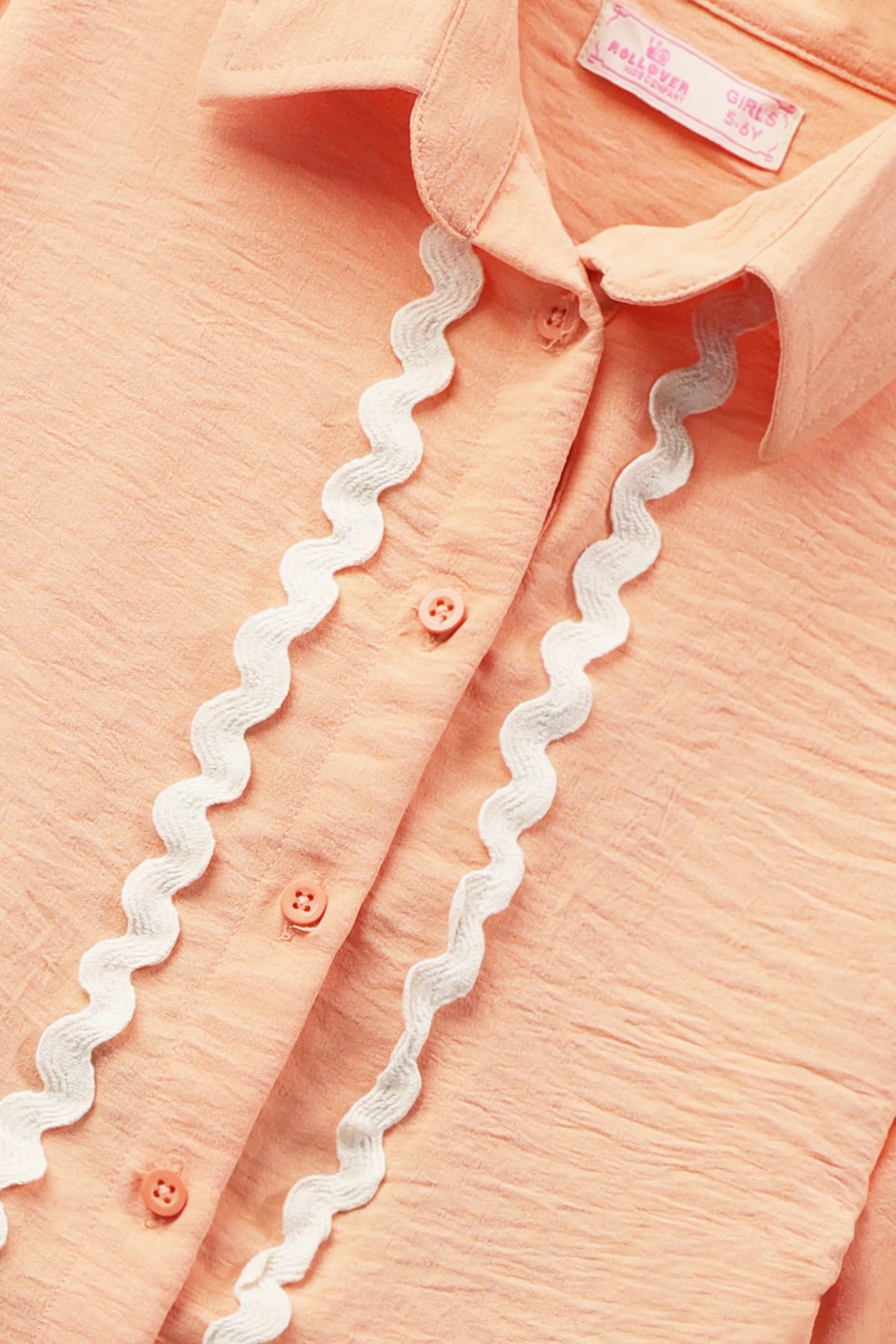 Girls Peach Mouzal Ruffle Co-ord Set