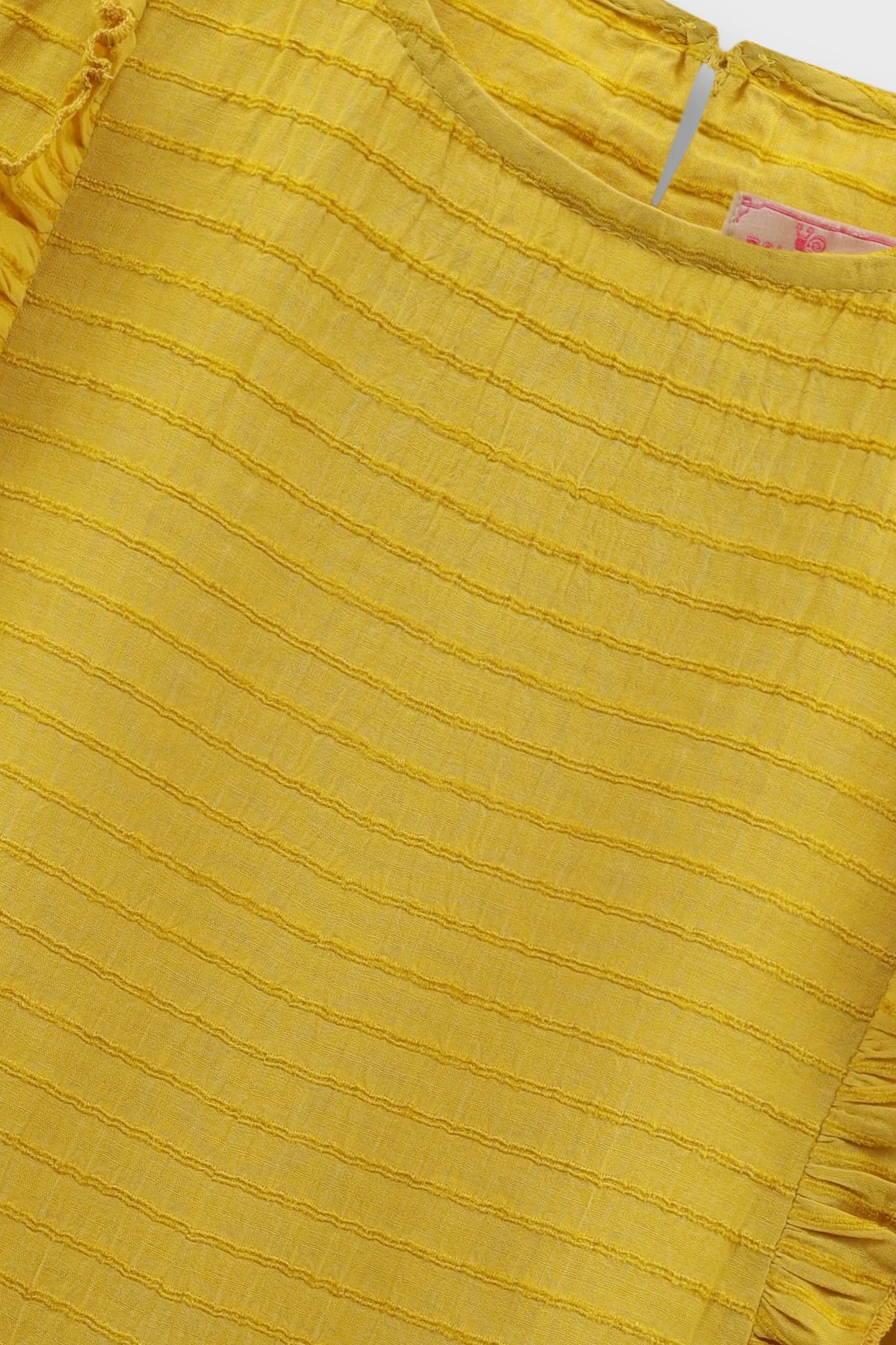 Mustard Ruffle Sleeve Cotton Top