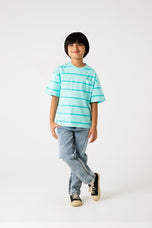 Boys Mint Stripe Drop Tee