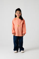 Orange Embroidered Ethnic Top
