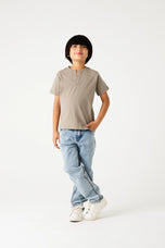 Boys Steel Grey Henley T-Shirt