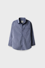 Boys Navy Check Cotton Casual Shirt