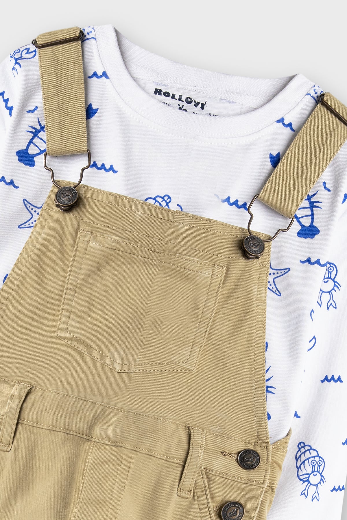 Boys Khaki Adventure Dungaree Set