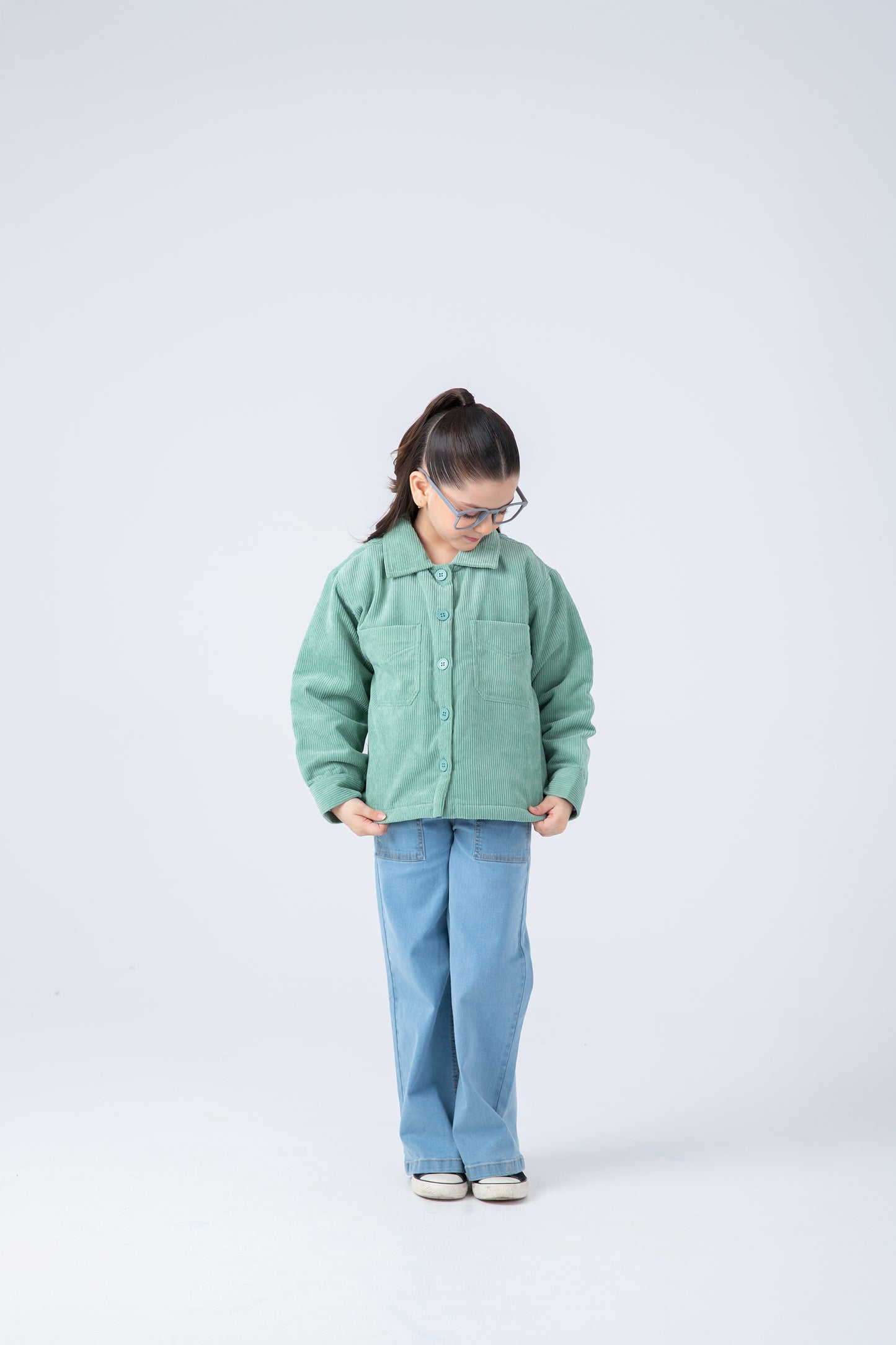 Girls Mint Cord Jacket