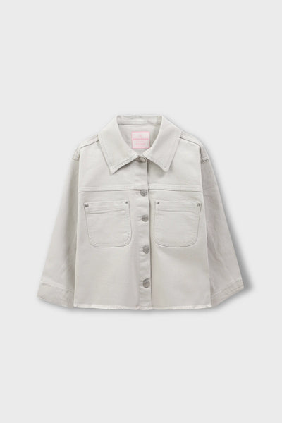 Girls Beige Tone Twill Jacket