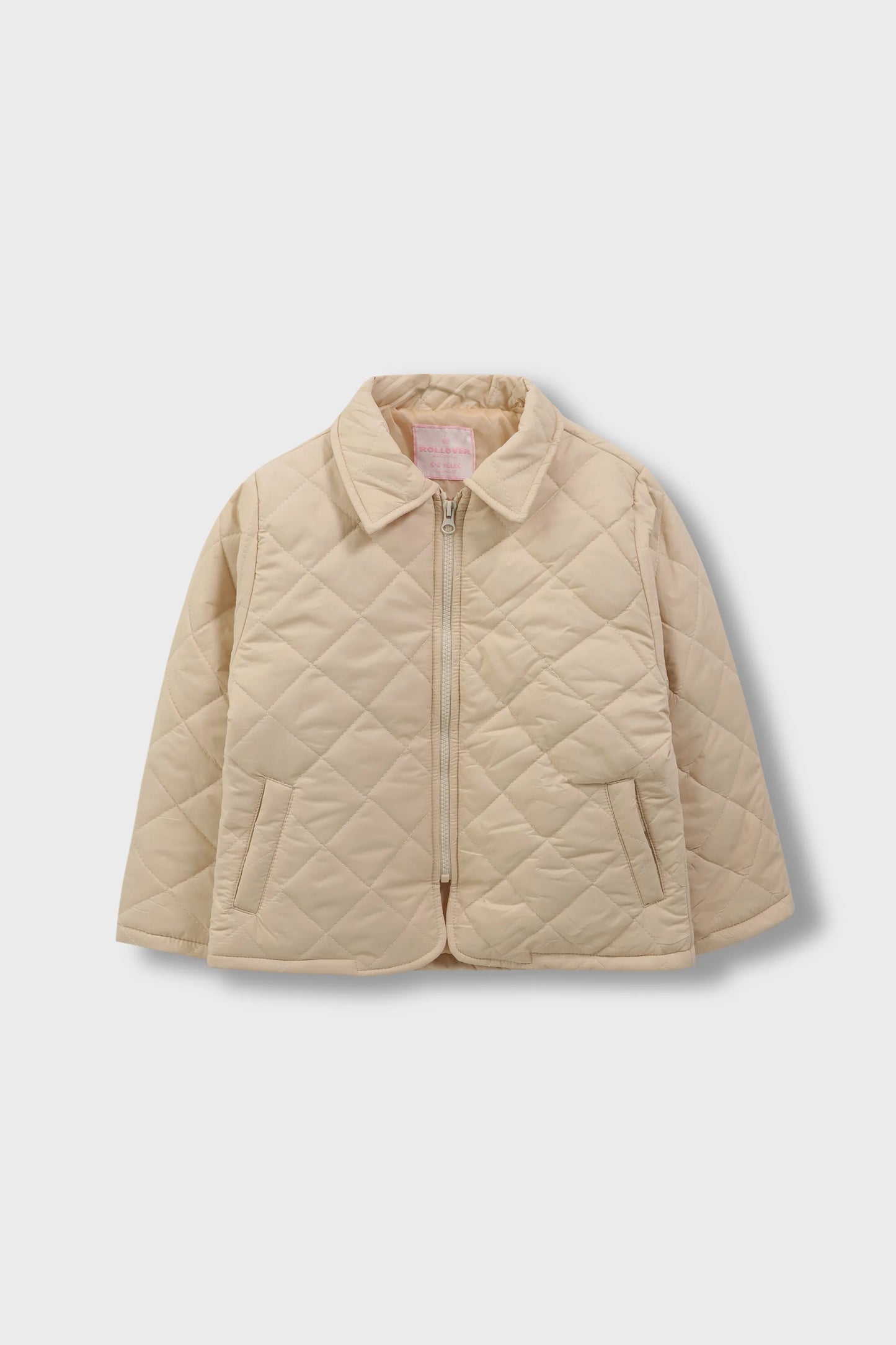 Girls Beige Quilted Jacket