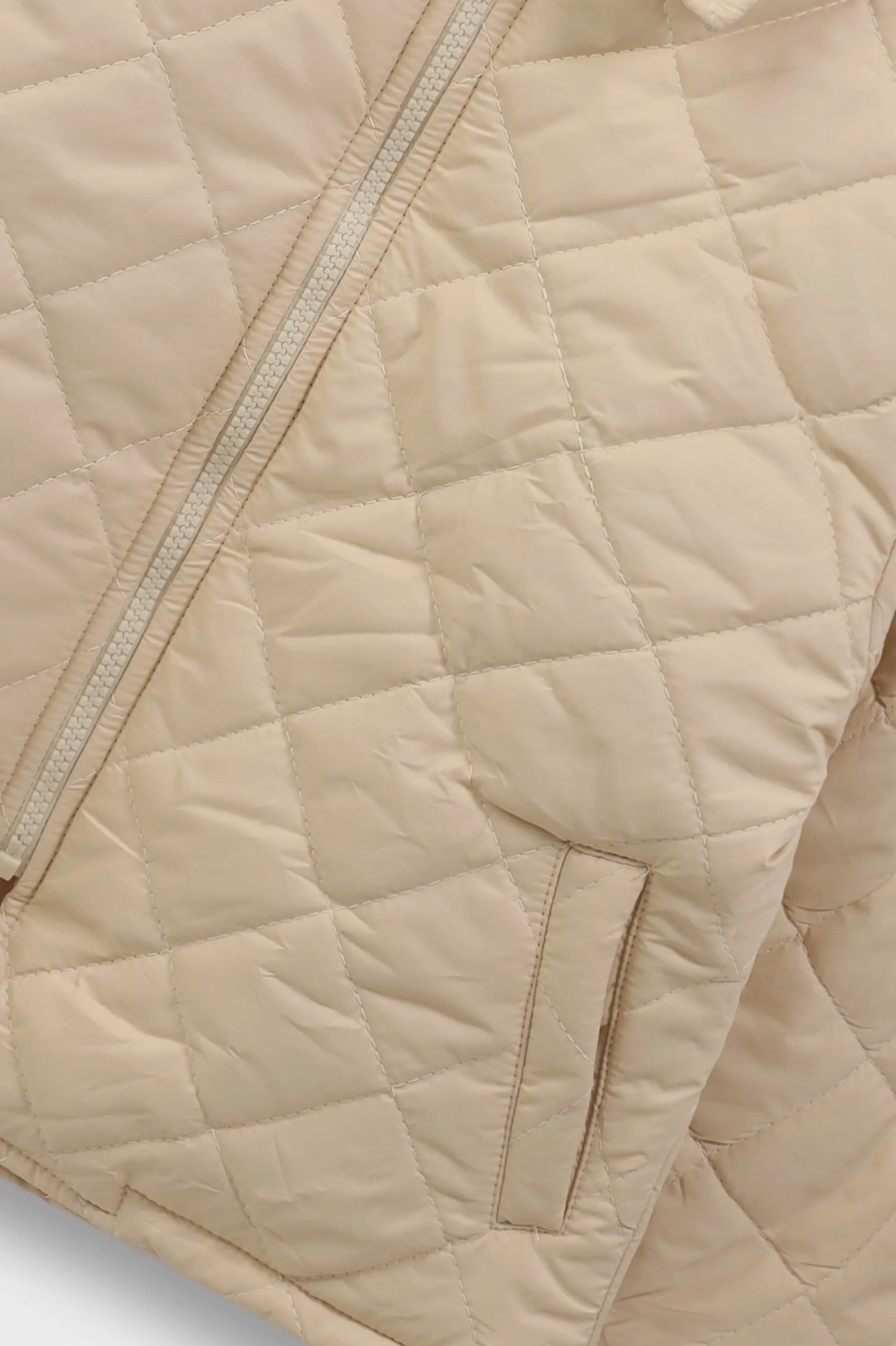 Girls Beige Quilted Jacket