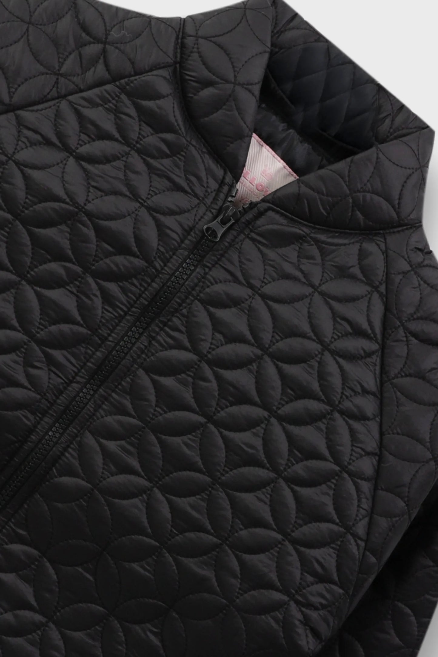 Girls Coal Black Quilted Jacket