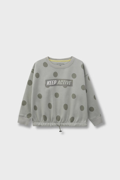 Girls Polka Fleece Cropped Sweatshirt