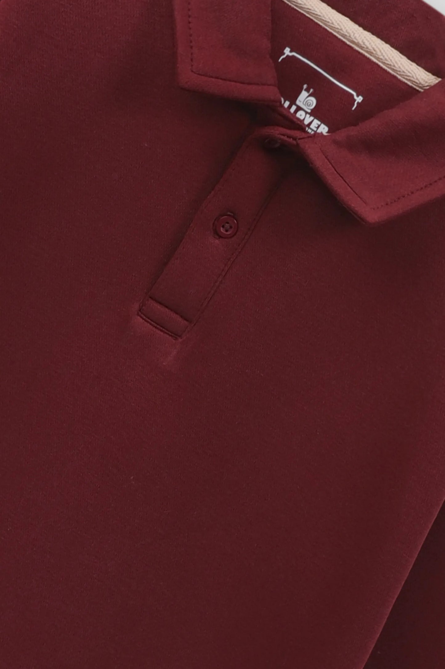 Boys Crimson Collared Sweatshirt