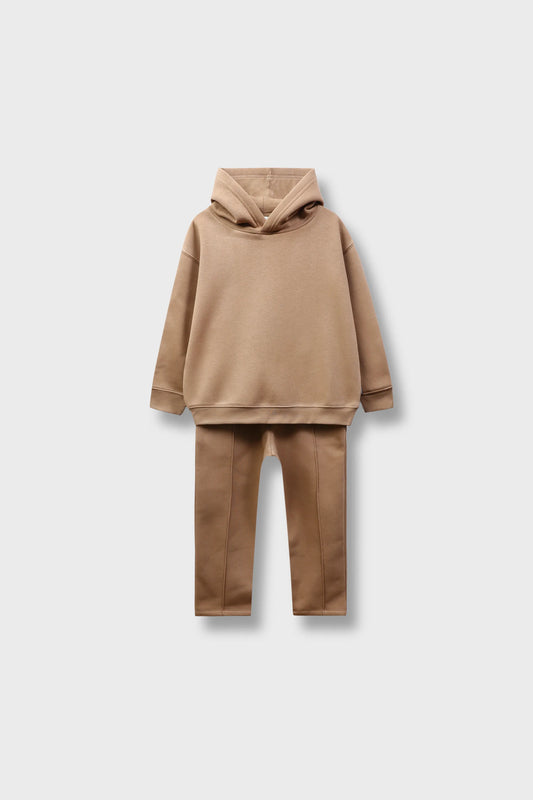 Boys Solid Coffee Co-ord Set