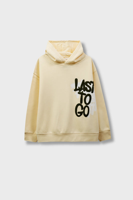 Boys Pale Yellow Graphic Hoodie