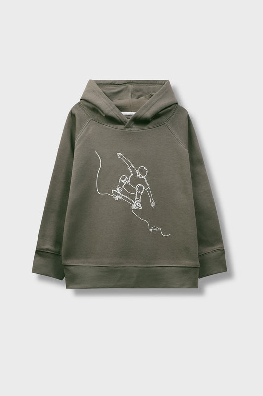 Boys Olive Skater Vibe Hoodie