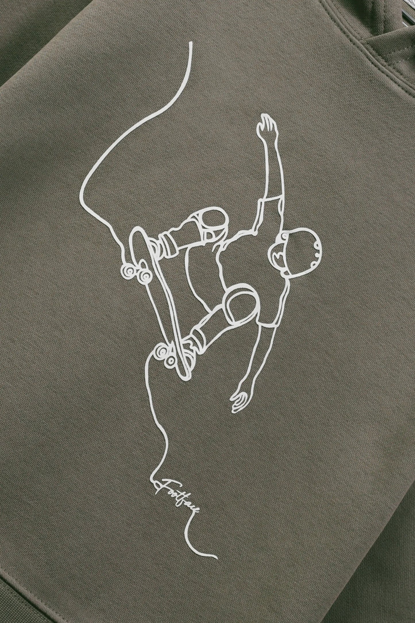 Boys Olive Skater Vibe Fleece Hoodie