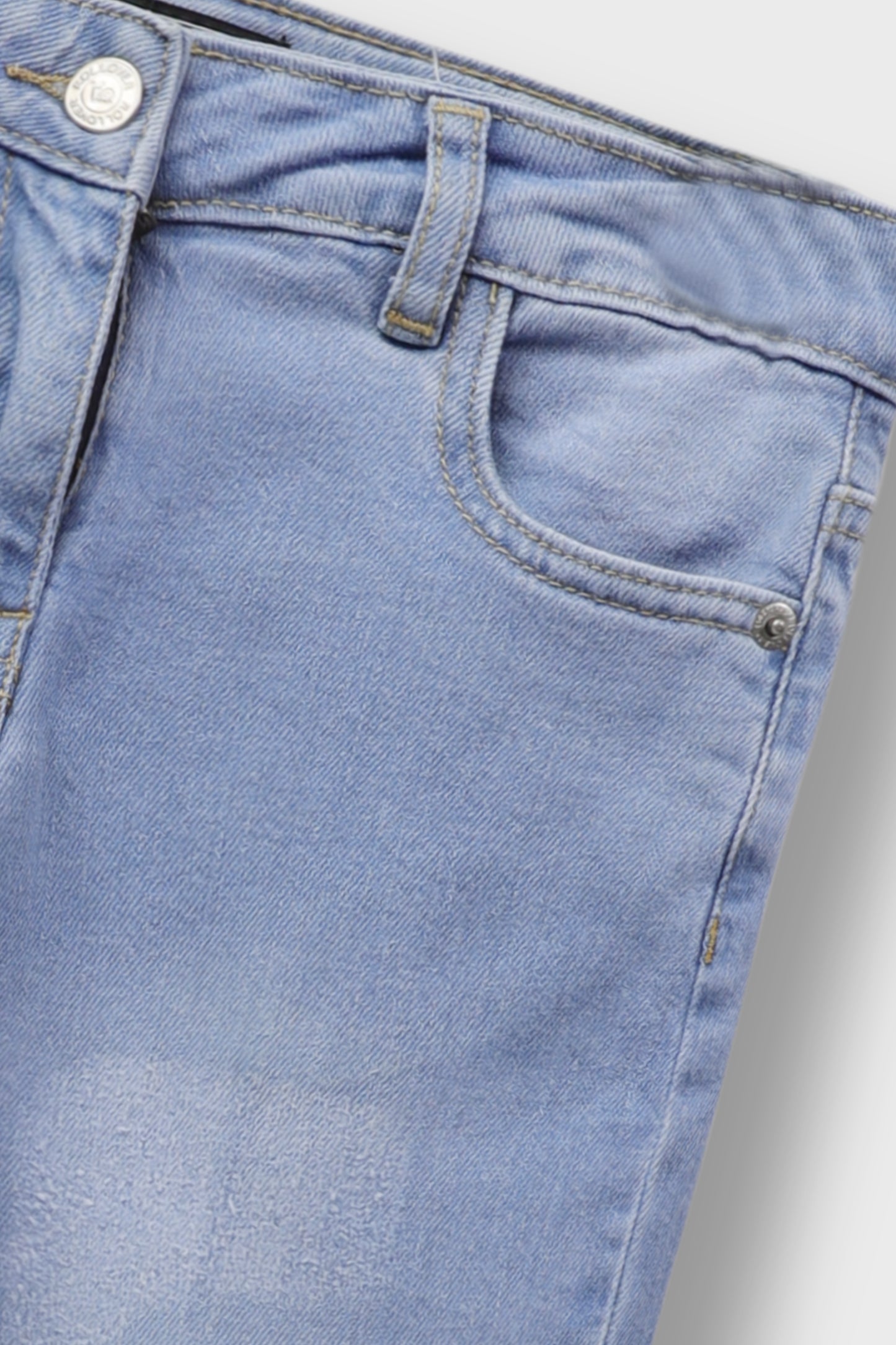 Girls Light Wash Wide Denim