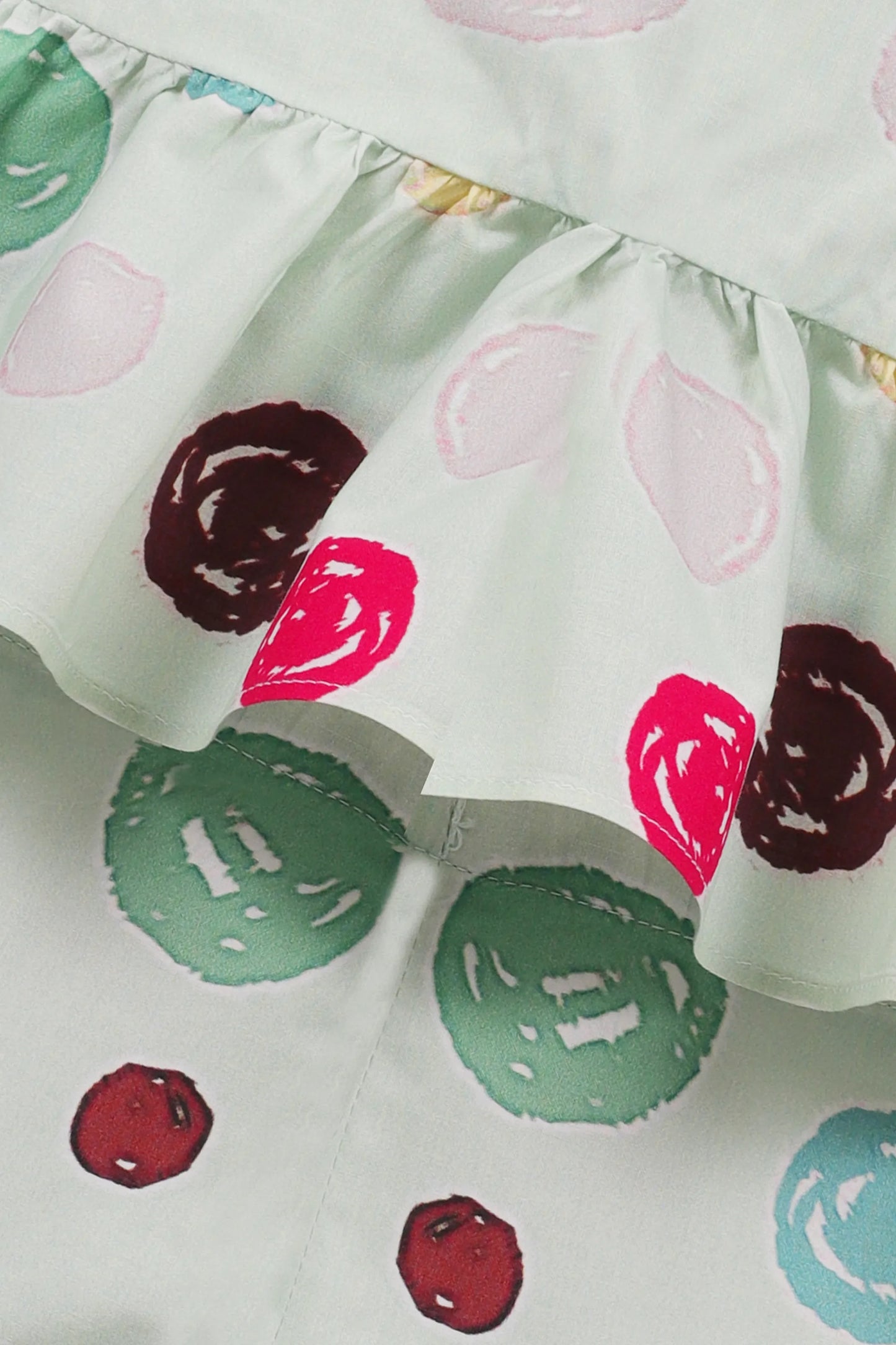 Green Abstract Print Dress Set