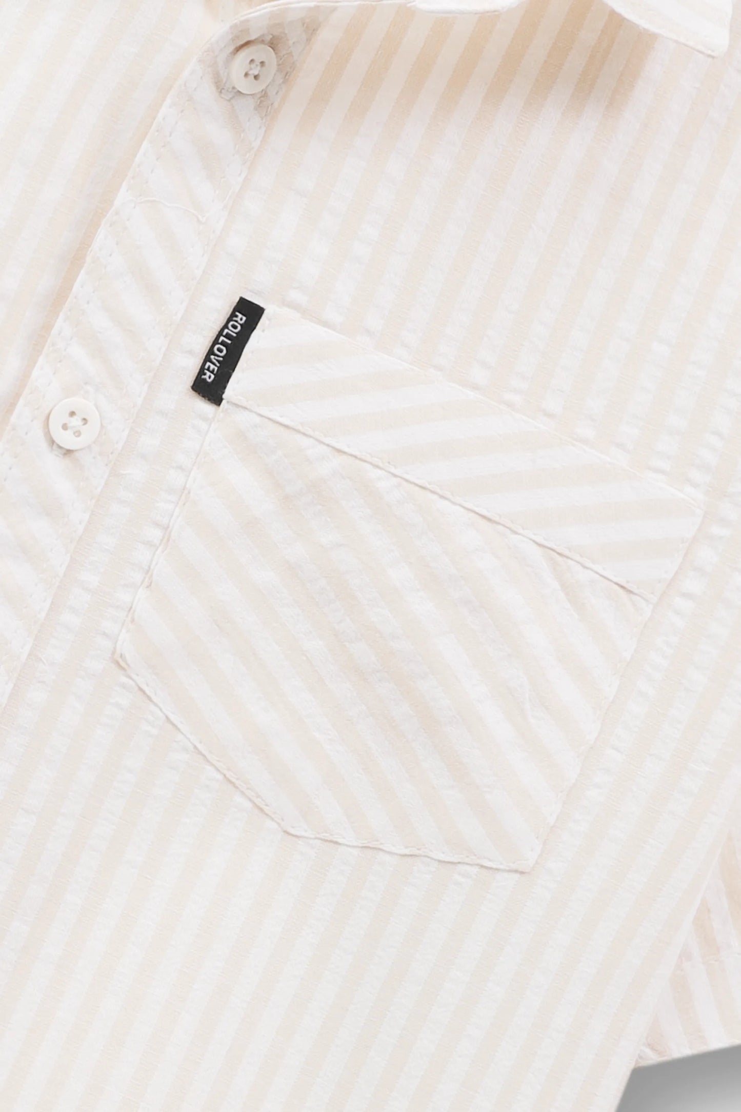 Boys Off-White Cotton Stripe Shirt