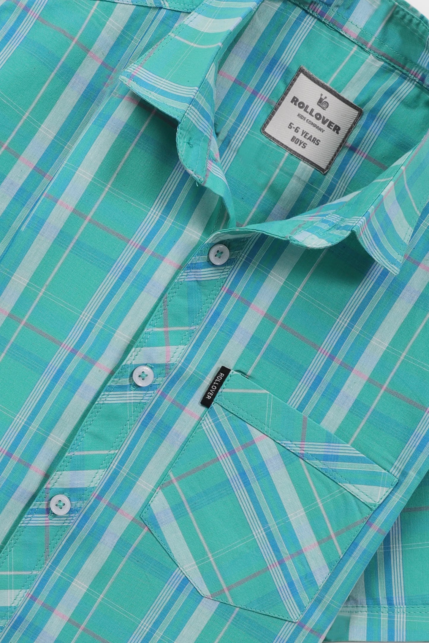 Boys Green Trail Cotton Shirt