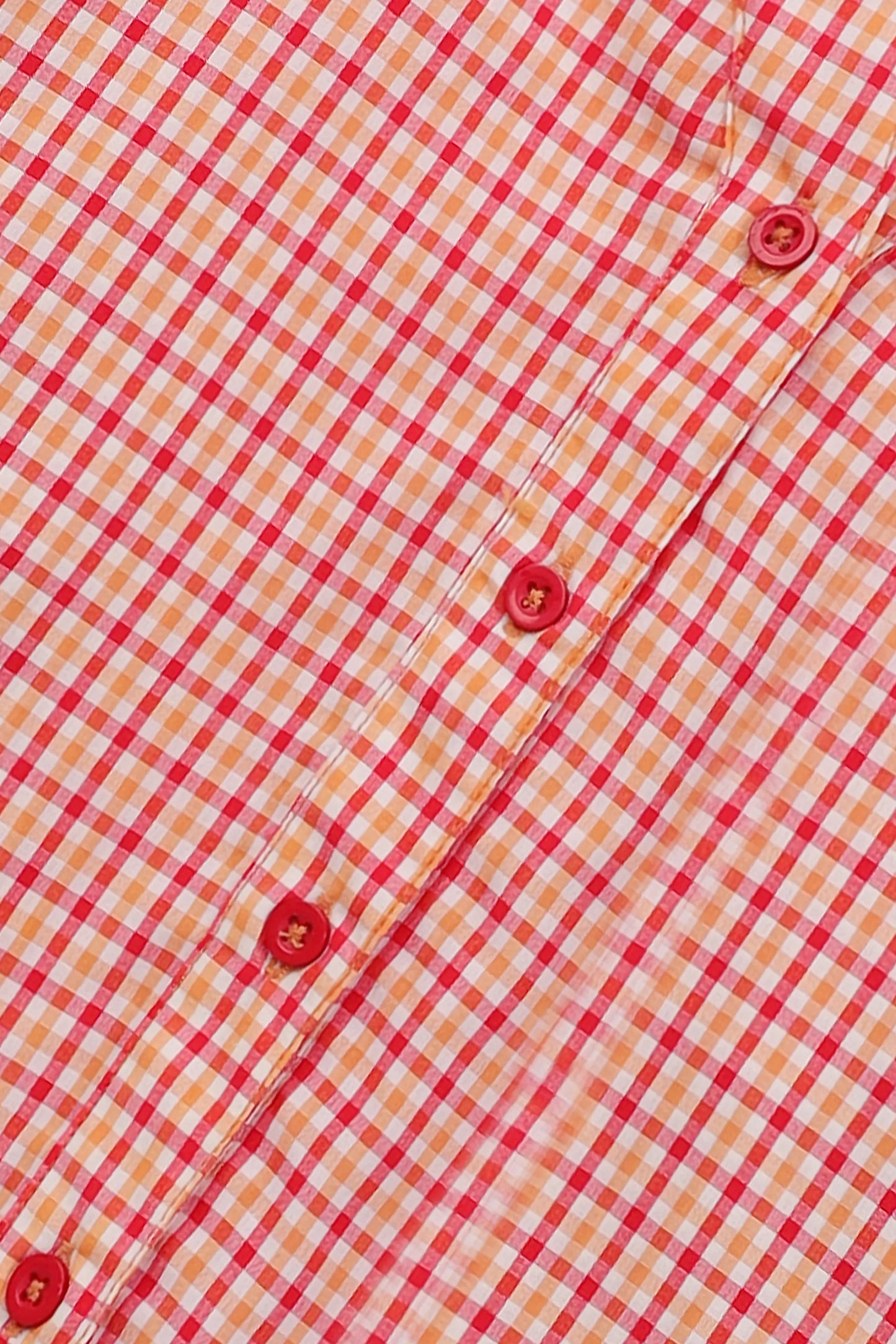 Red Checkered Puffy Top