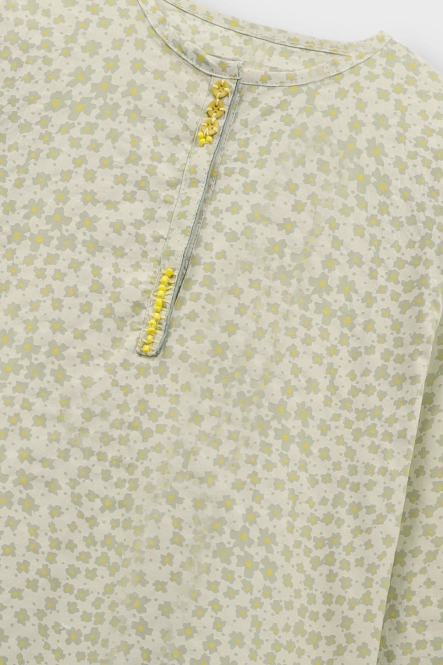 Soft Green Printed Cotton Kurta Set - 2pc