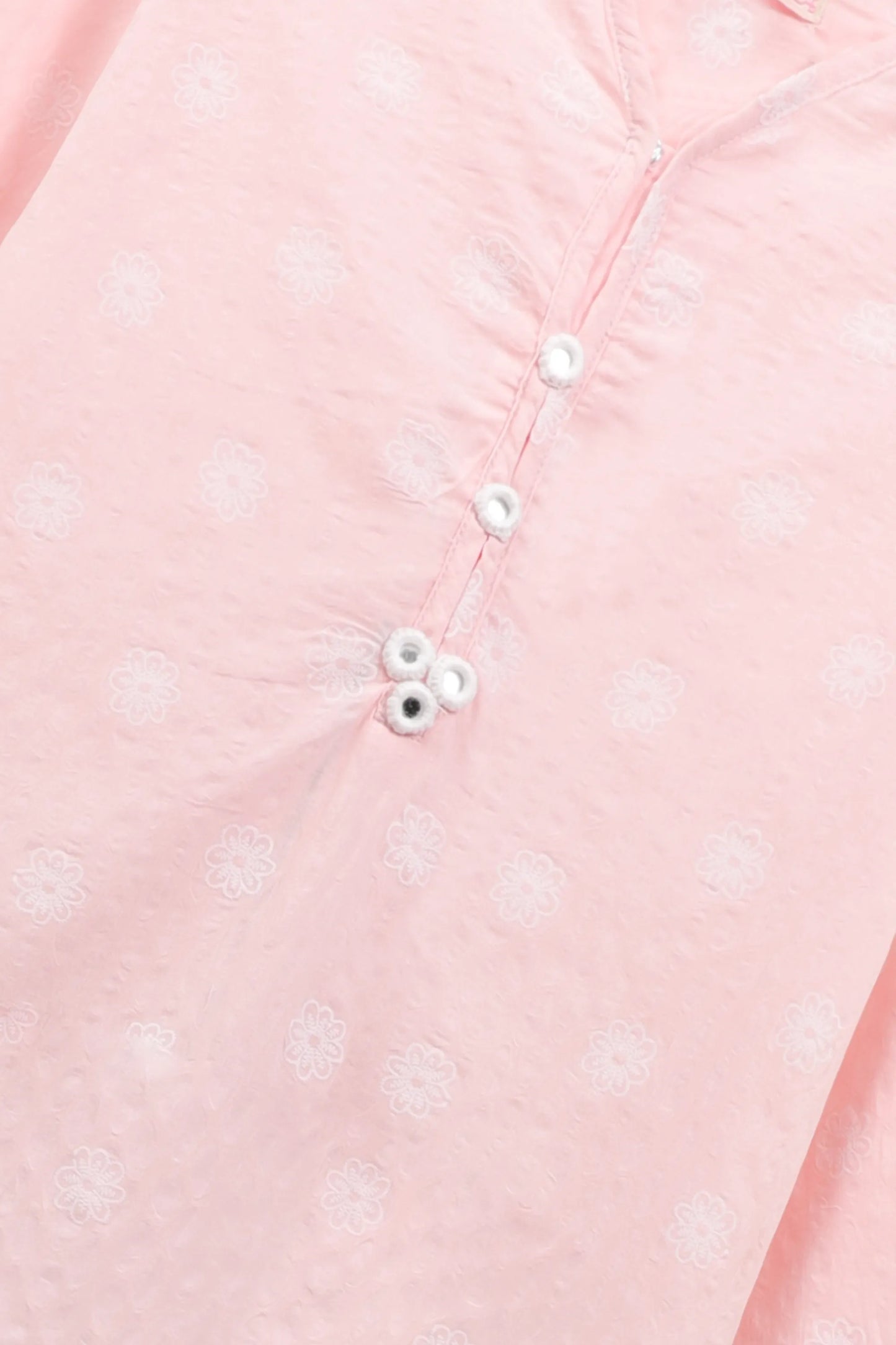 Girls Pink Cotton Kurta Set