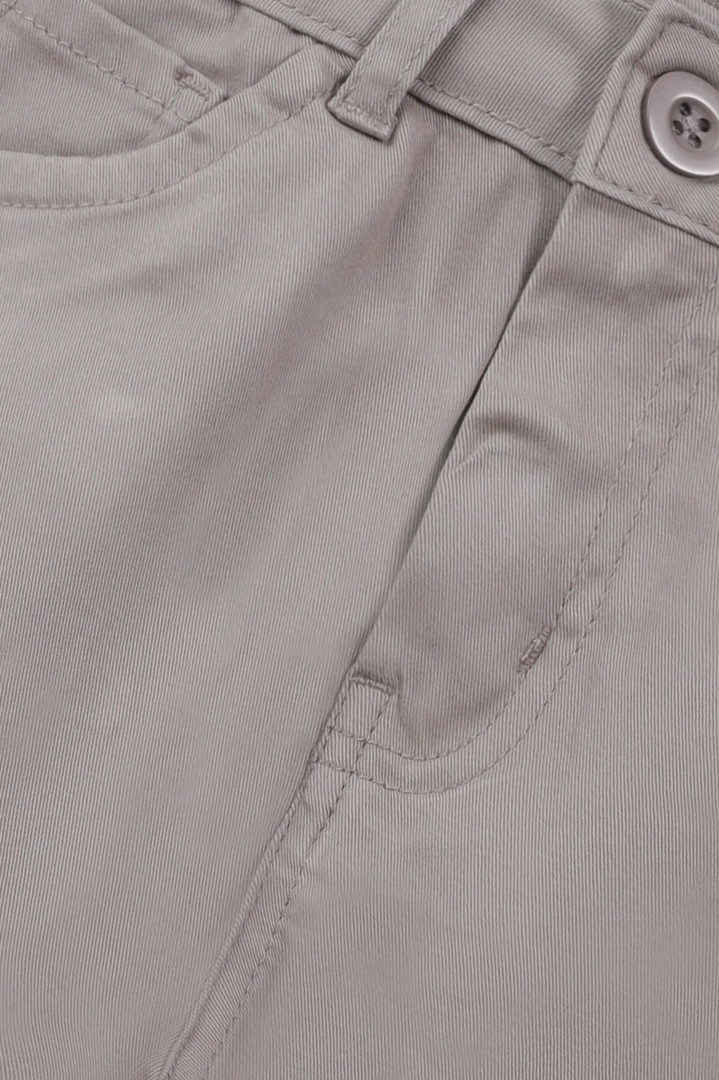 Boys Gray Twill Knee-Length Shorts