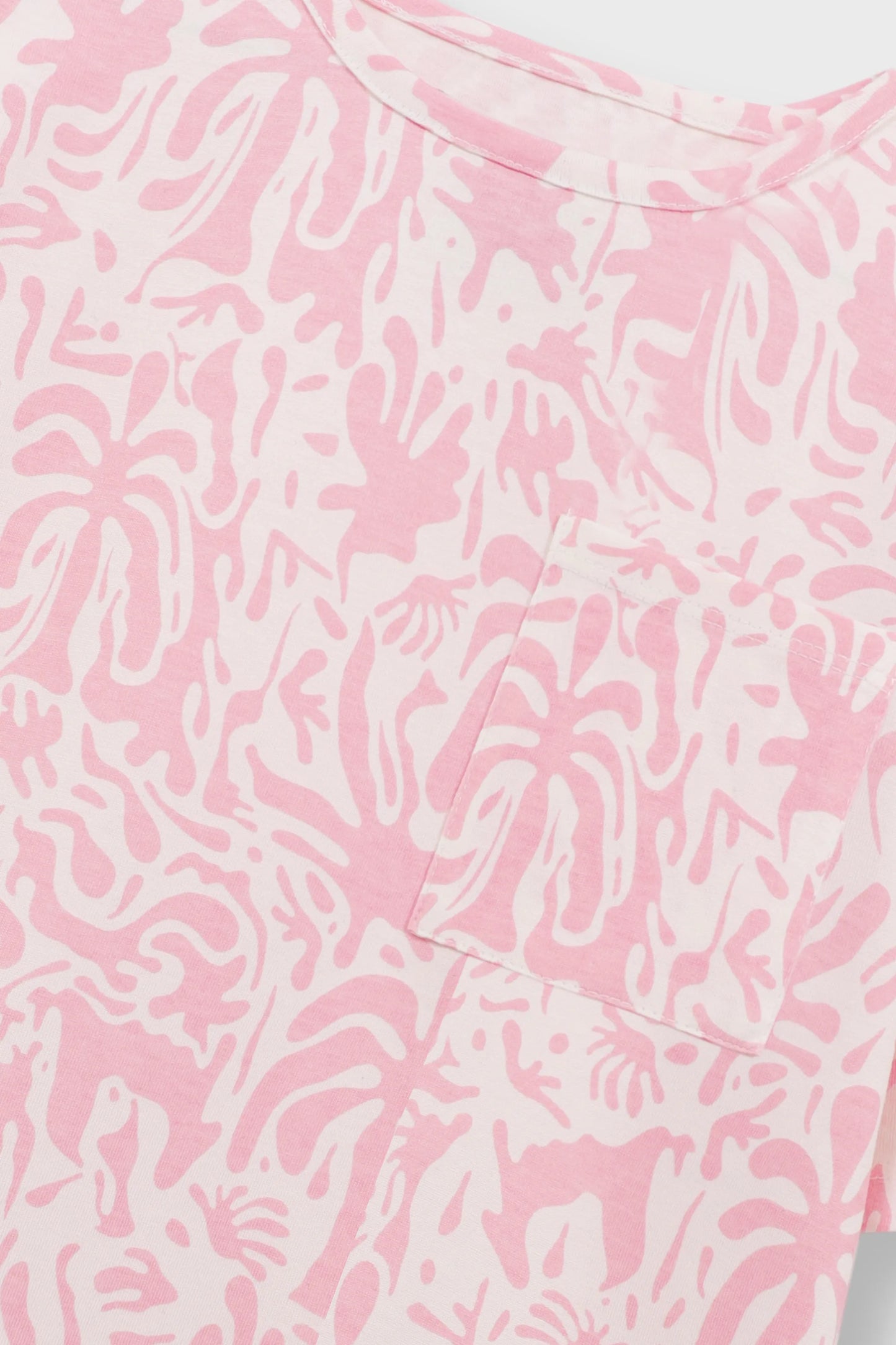 Girls Pink Printed Boxy Tee