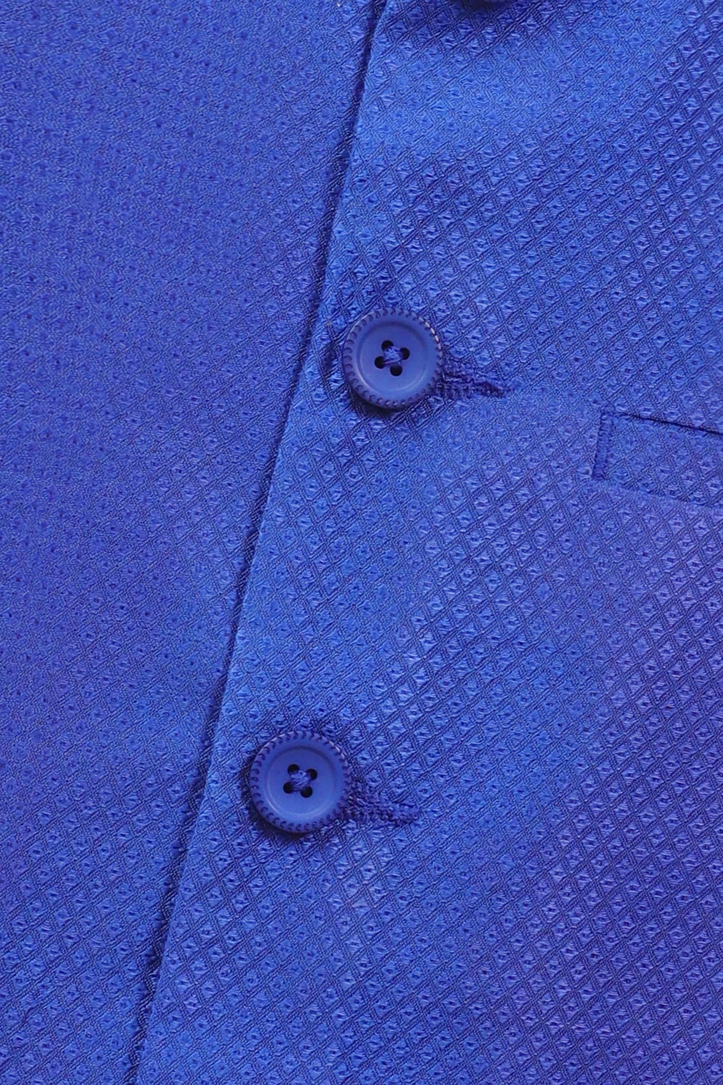 Boys Royal Blue Jamawar Waistcoat