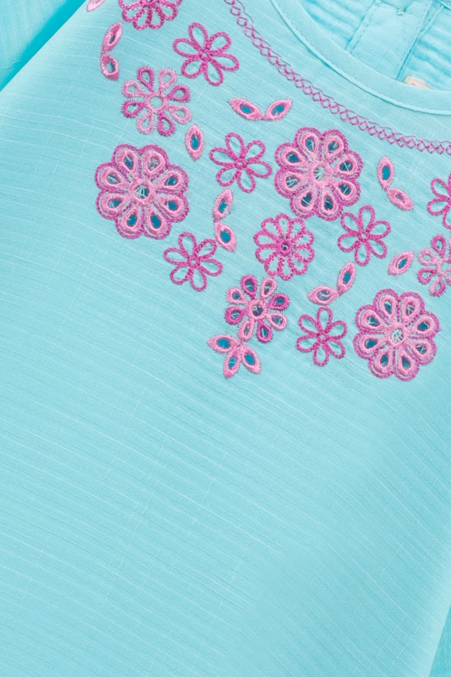 Sky Embroidered Ethnic Top