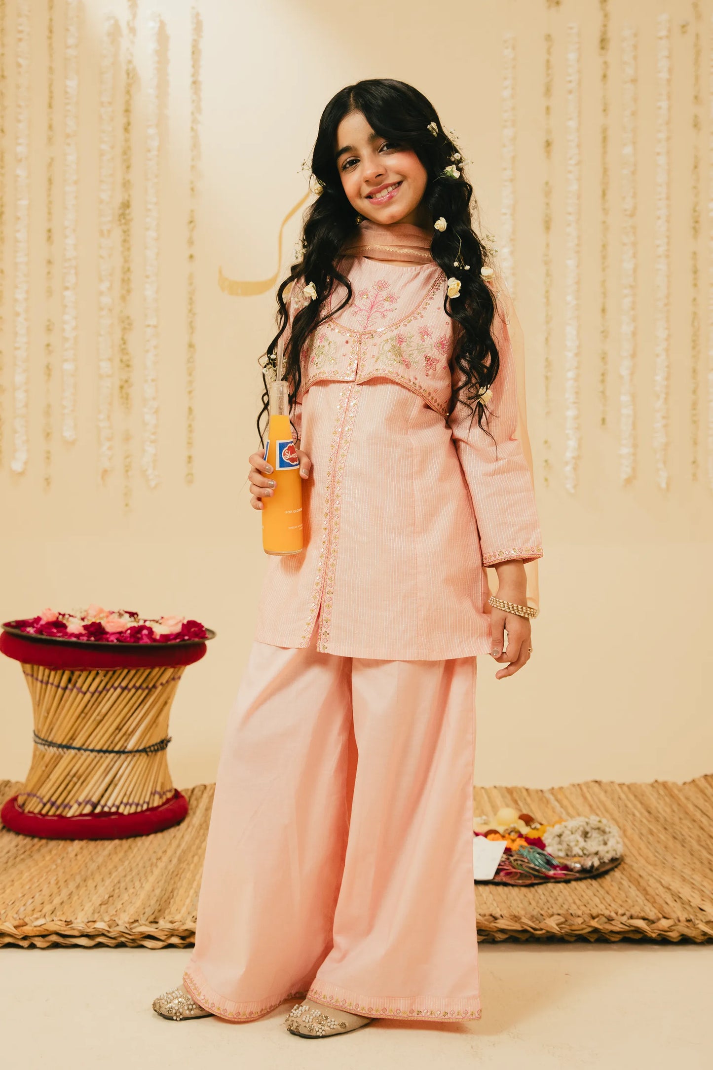 Traditional Pink Embroidered Suit - 4pc