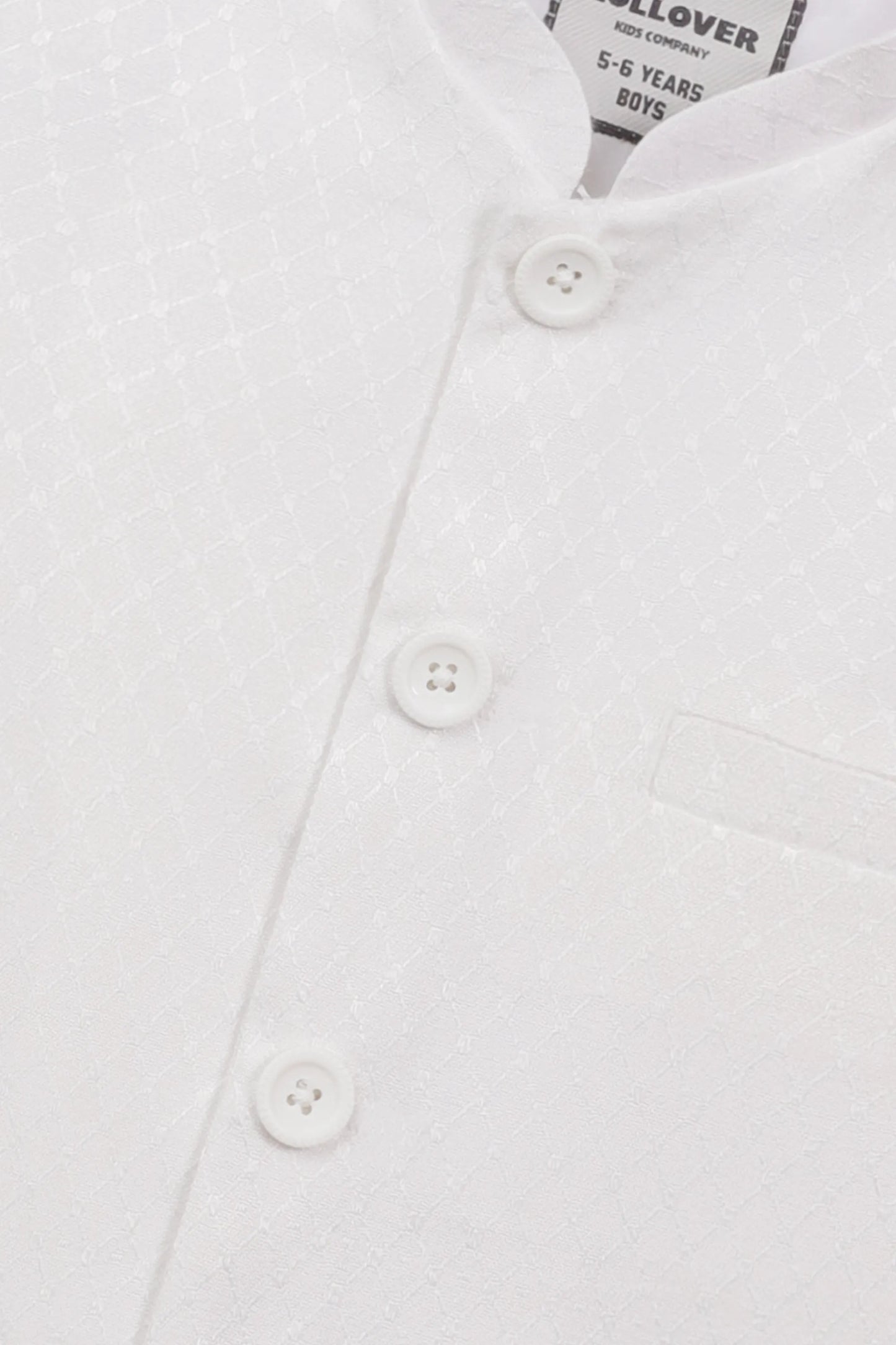 Boys Elegant White Jamawar Waistcoat