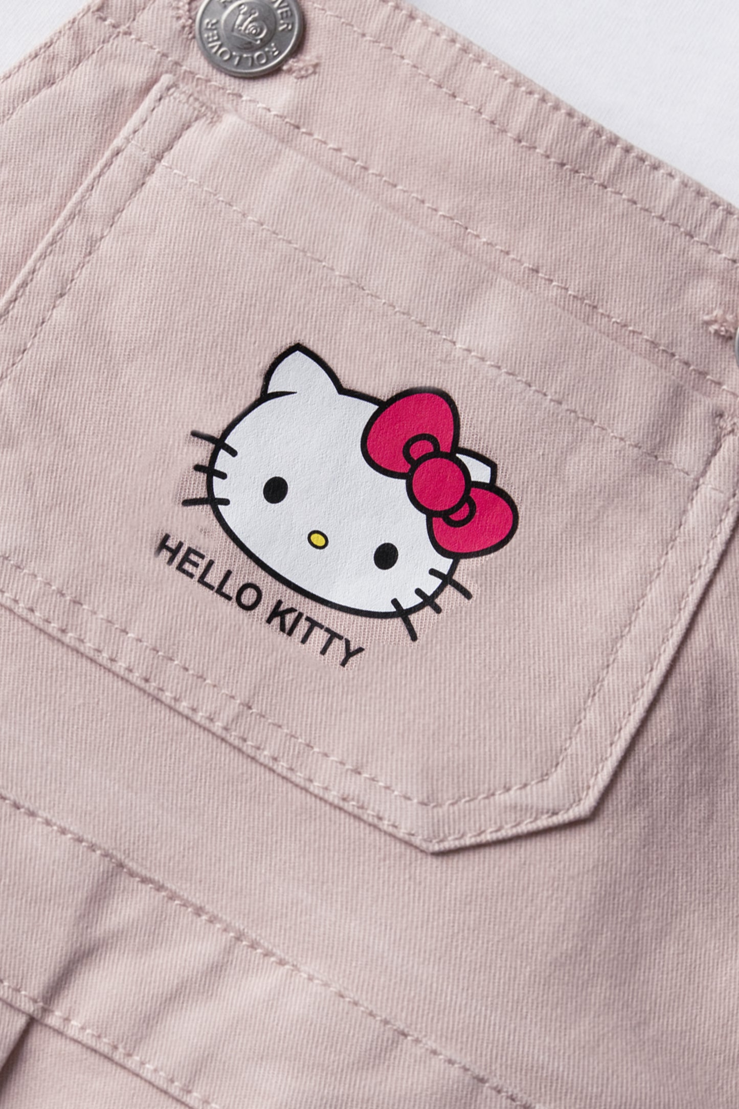 Girls Peach Kitty Dungaree Set