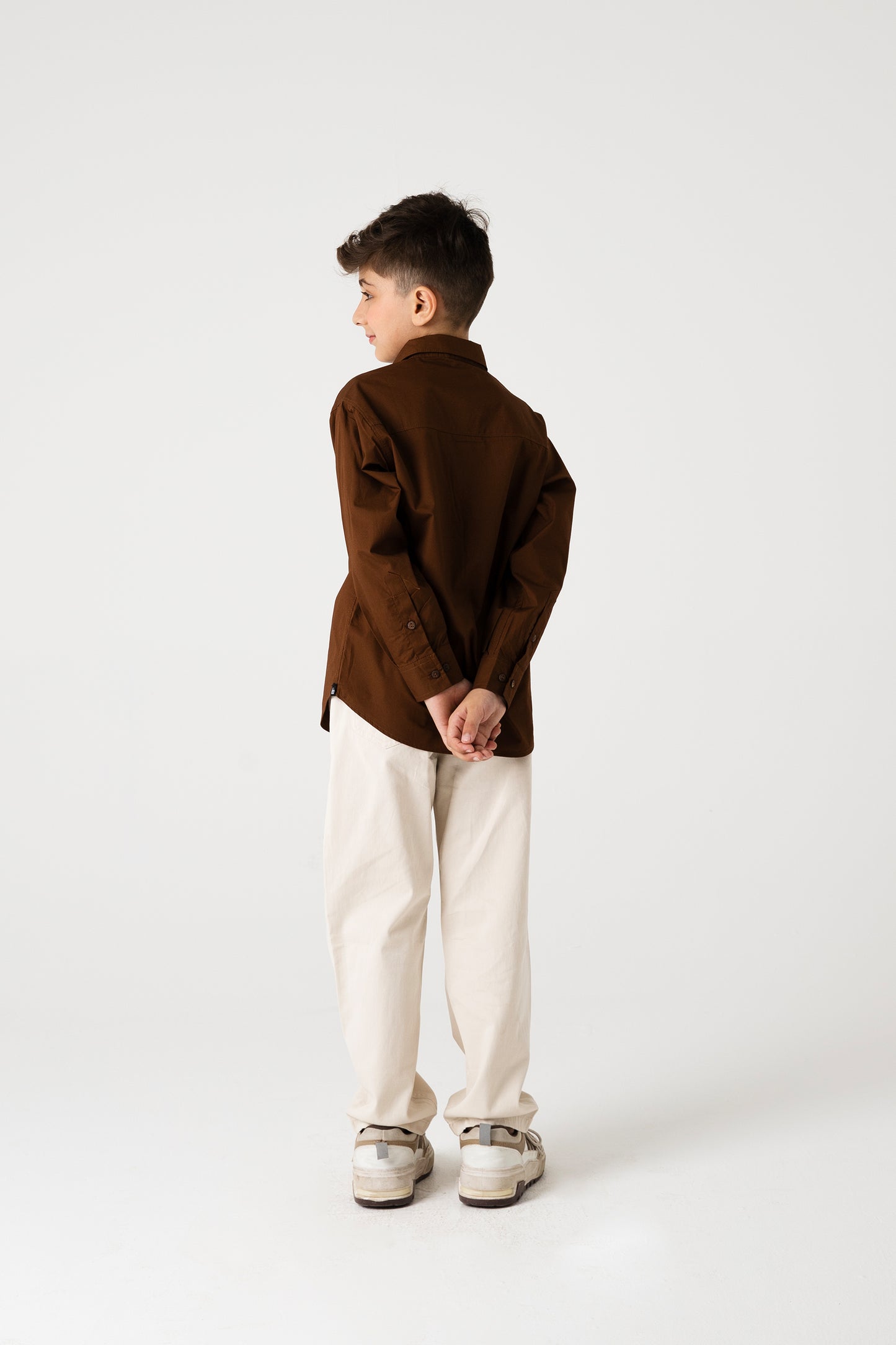Boys Wooden Brown Casual Shirt