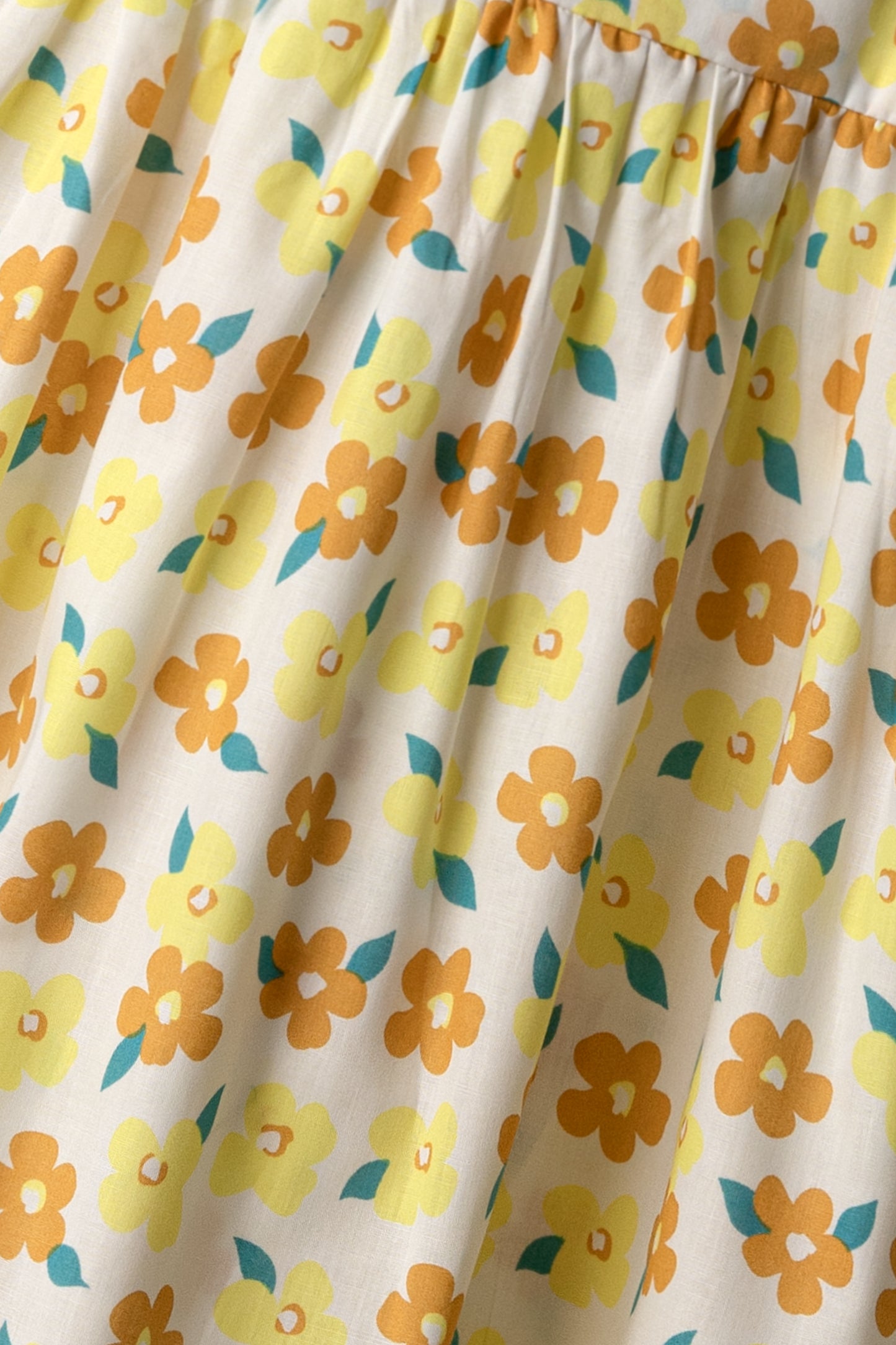 Golden Blossom Cotton Dress