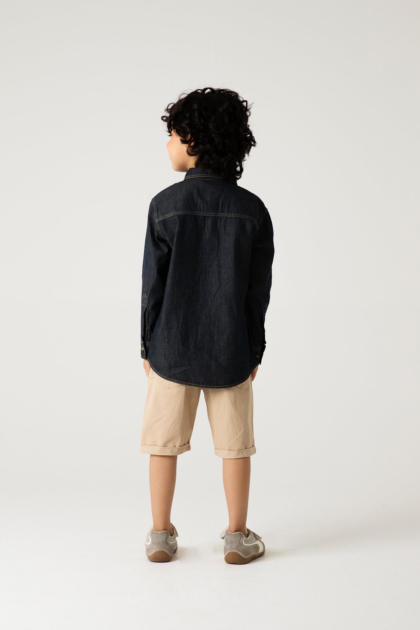 Boys Blue Denim Patch Pocket Shirt