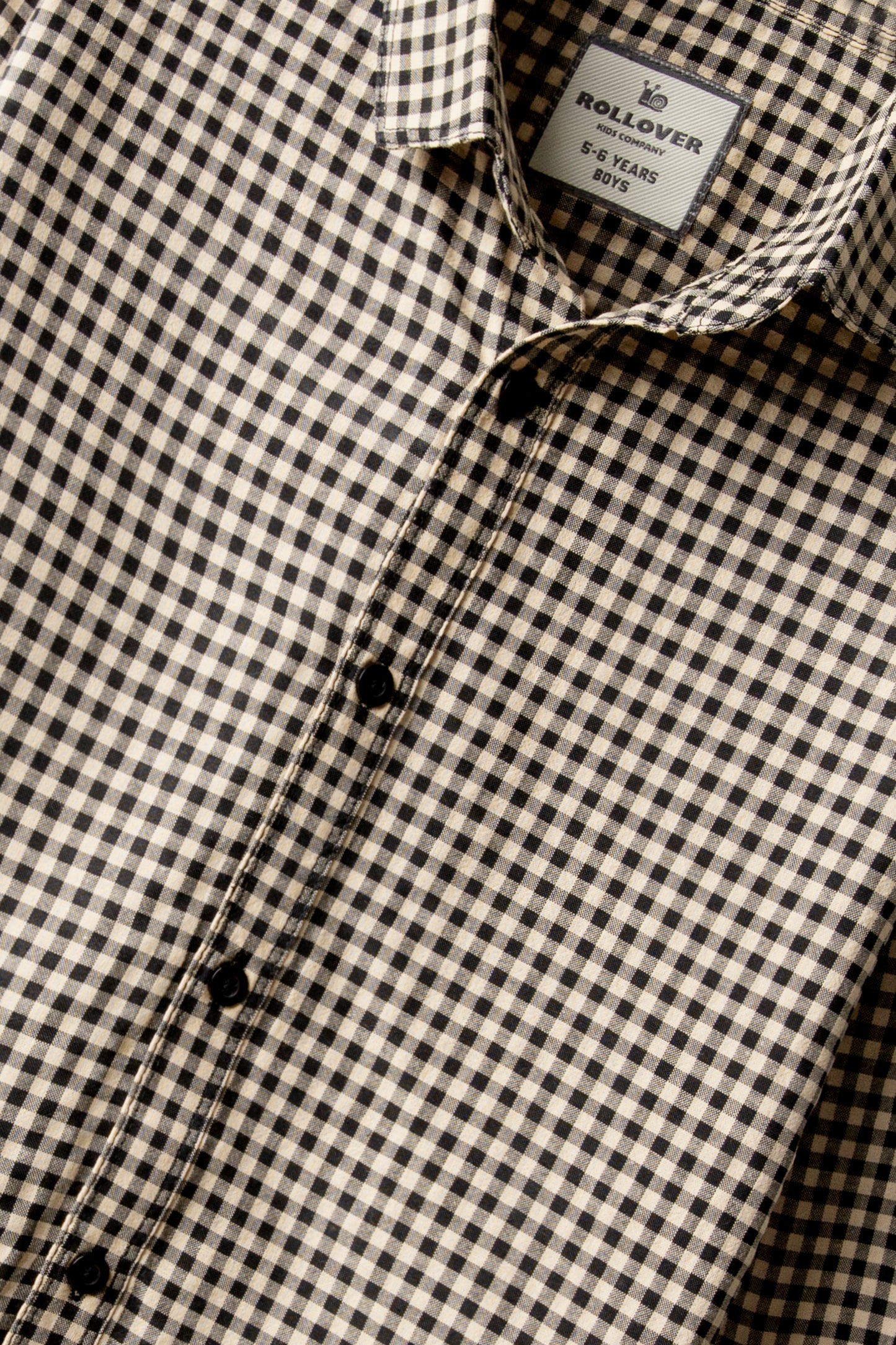 Boys Black Beige Check Casual Shirt