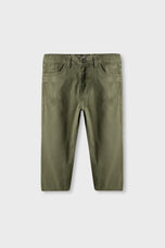 Boys Olive Straight Fit Twill Pants