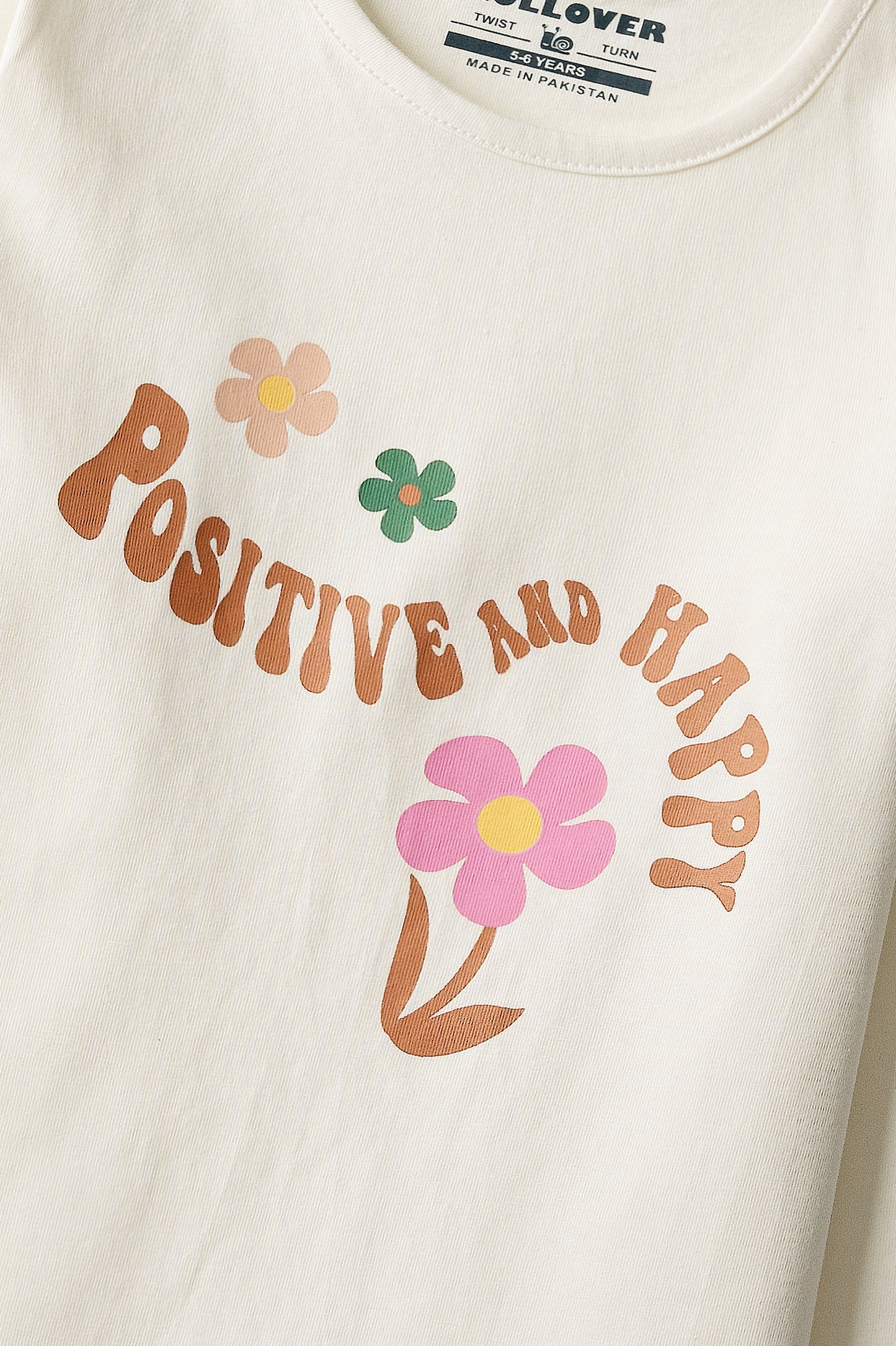 Girls Off-White Positive Vibes Tee