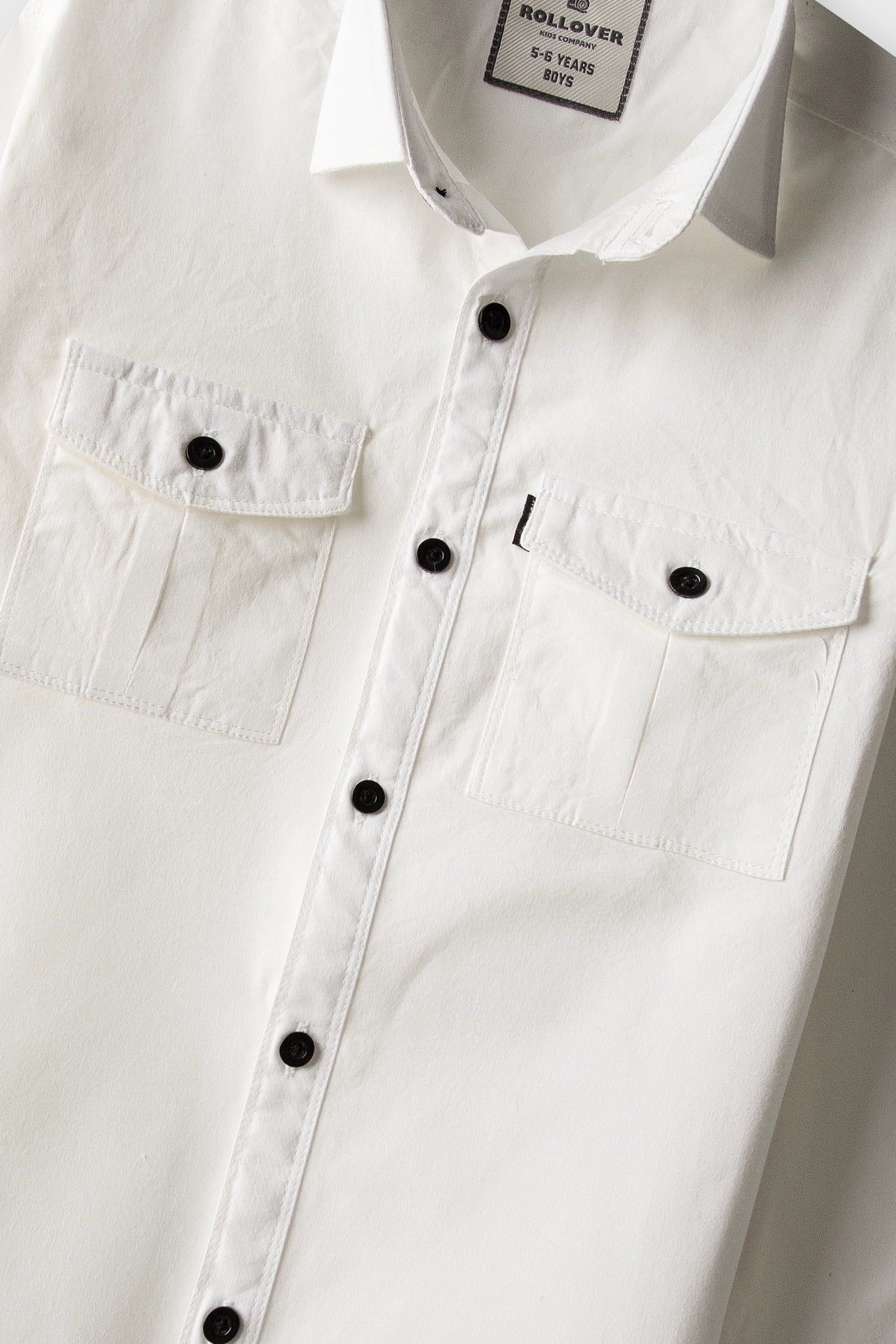 Boys Solid White Cotton Shirt
