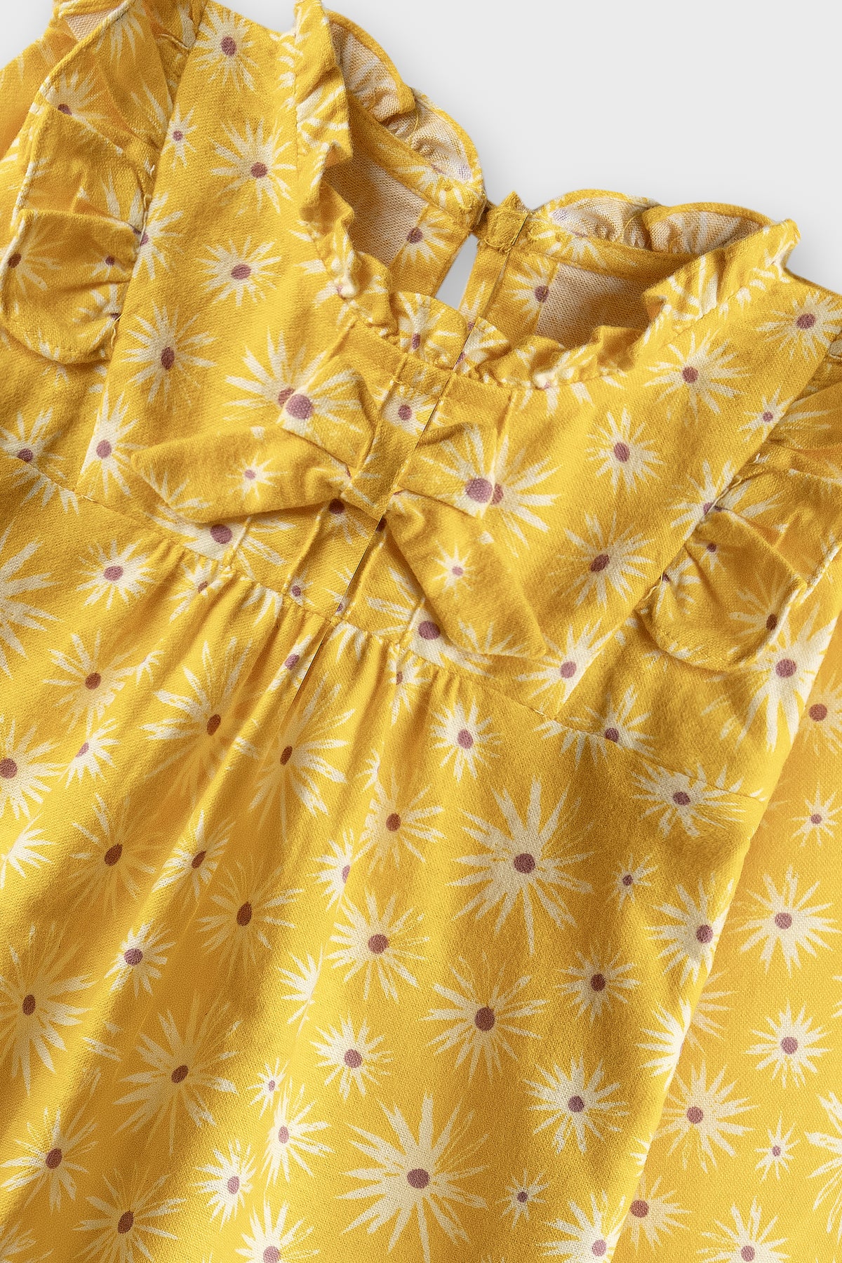 Yellow Daisy Frill Cotton Top