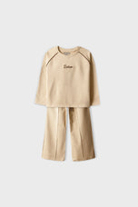 Girls Beige Motion Relaxed Co-ord Set