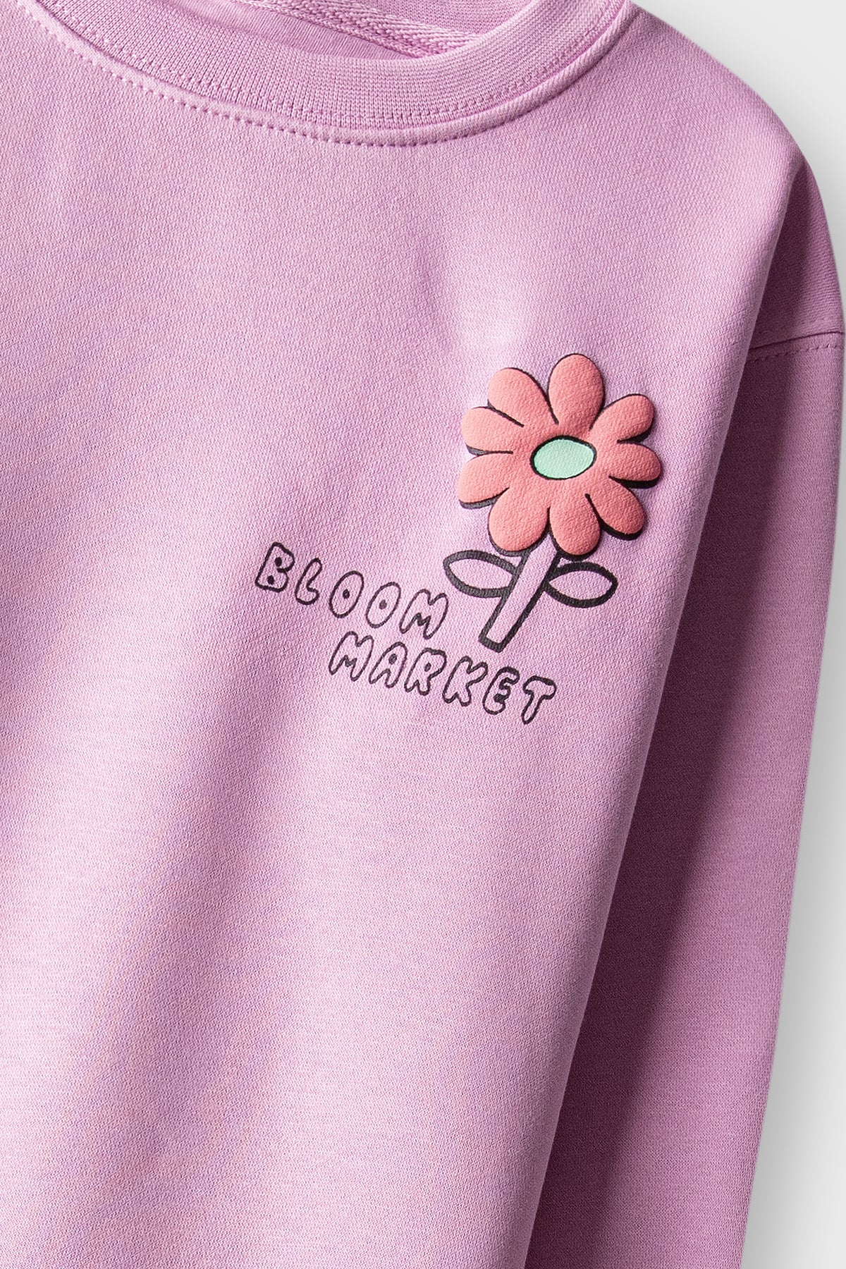 Girls Purple Petal Oversized Sweatshirt