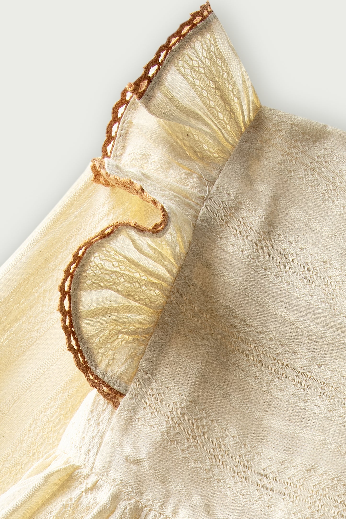 Beige Heritage Lace-Trim Top