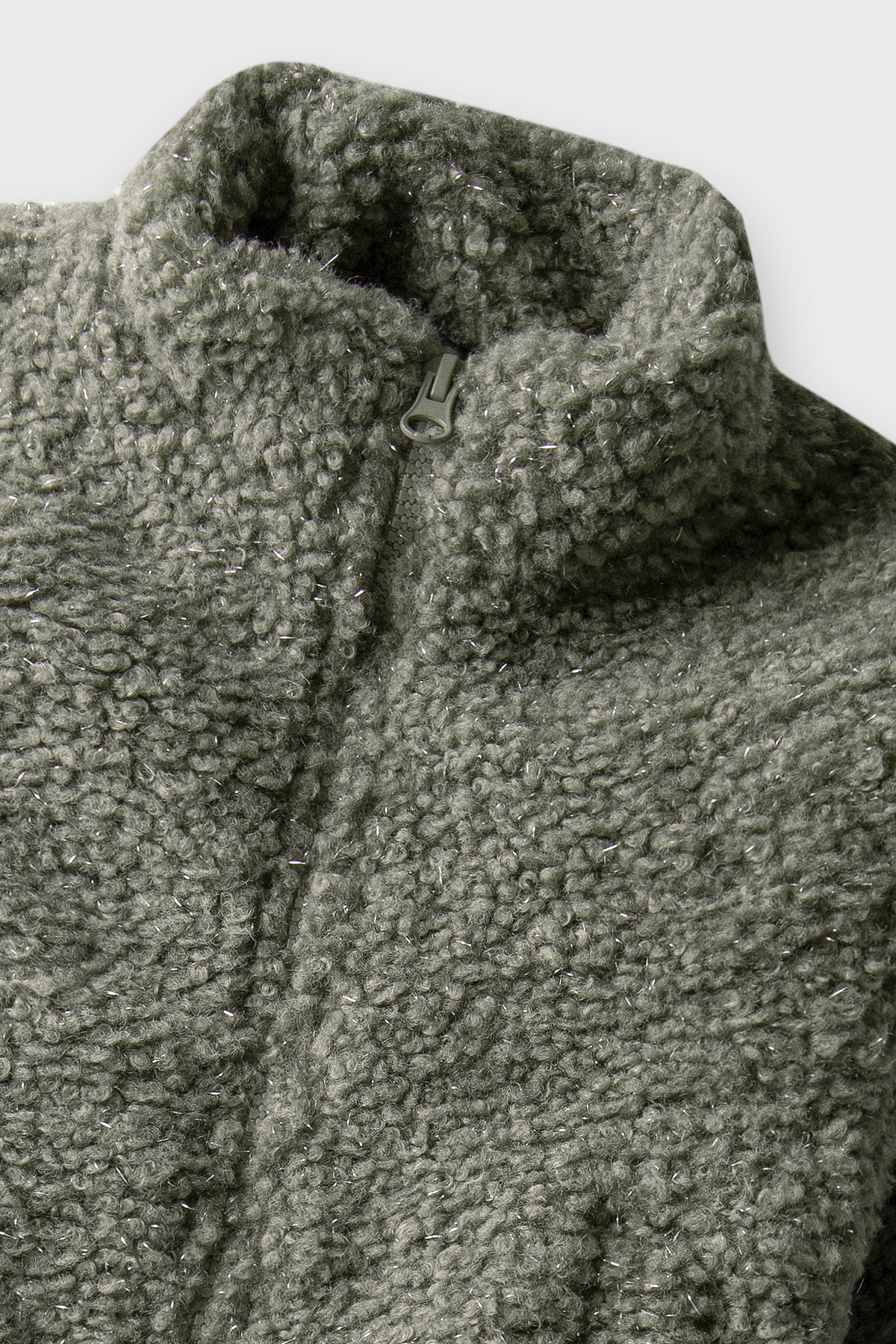Girls Olive Luxe Sherpa Jacket