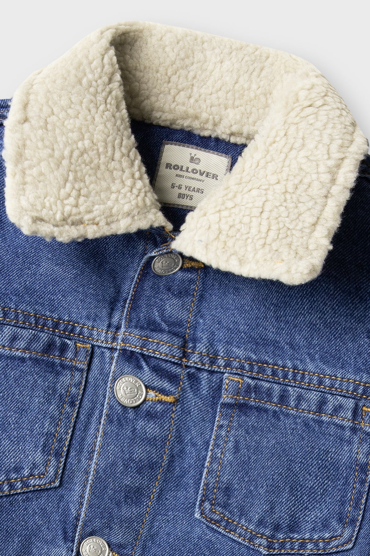 Girls Blue Fur-Collar Denim Jacket