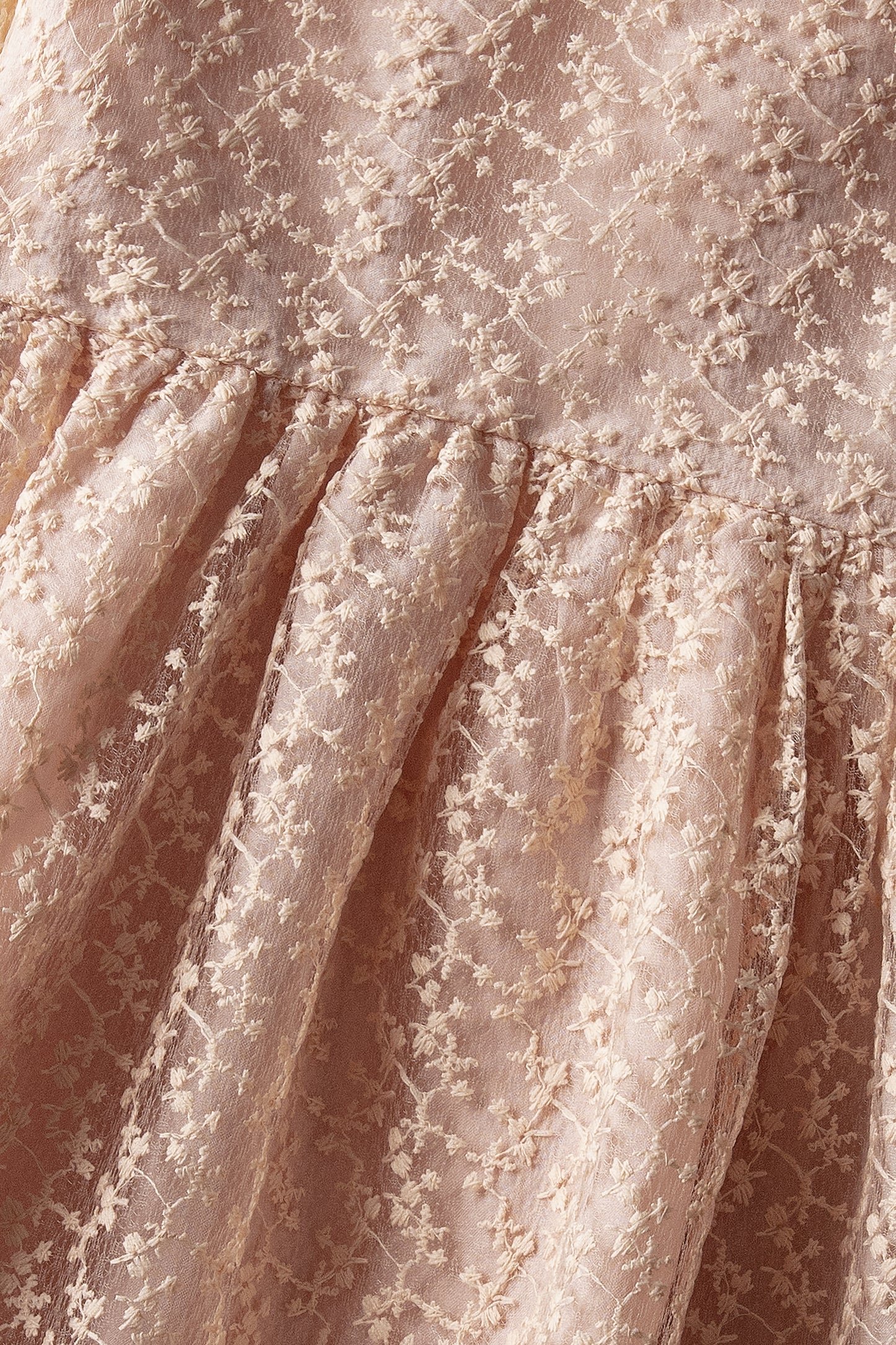 Peach Petal Yoke Net Dress